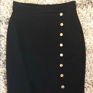 Forever 21 pencil skirt with gold button details